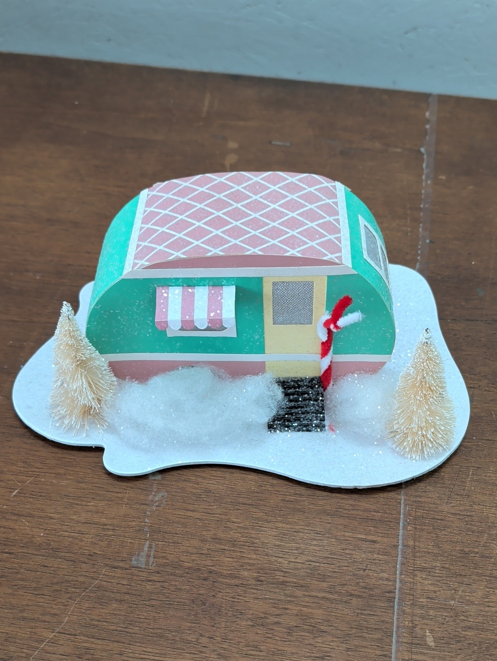 QVC Teal and Pink Holiday Camper Tabletop Accent